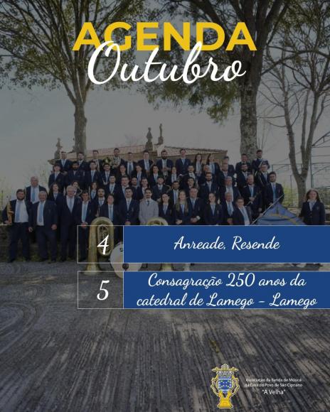 Agenda de Outubro da Banda de M&uacute;sica da Casa do Povo de S&atilde;o Cipriano A Velha 