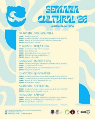 Cartaz da Semana Cultural da Aldeia da M&uacute;sica de S&atilde;o Cipriano 2026