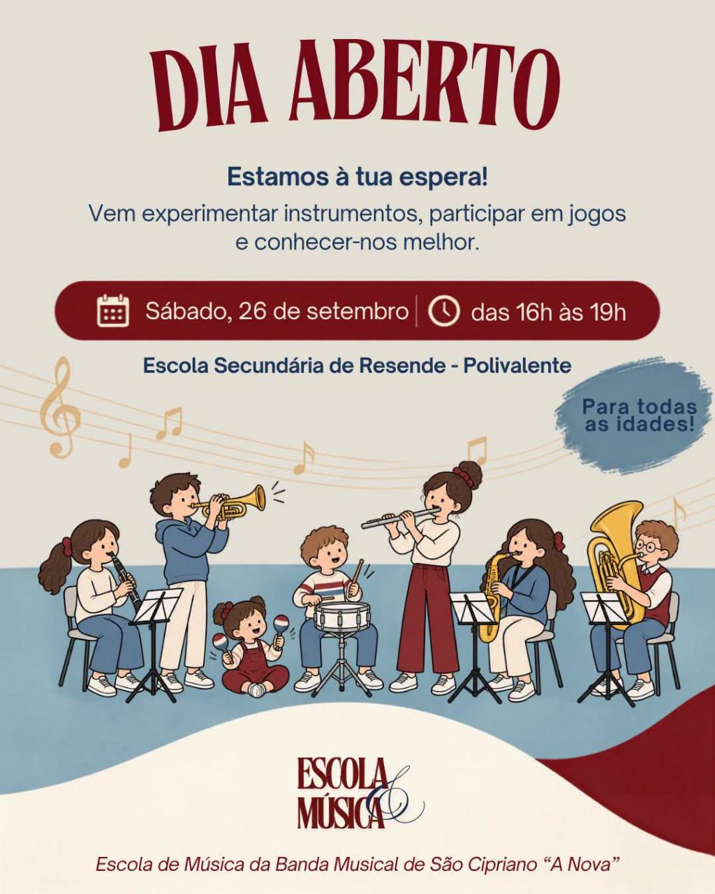 Dia aberto Escolas de M&uacute;sica da Banda Musical de S&atilde;o Cipriano A Nova 